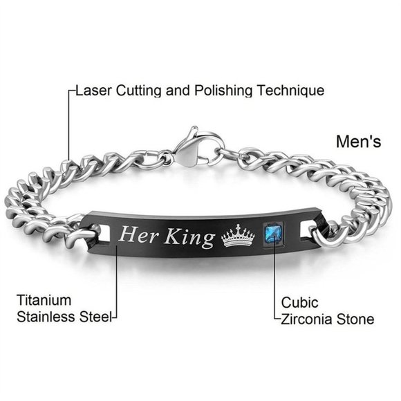 Her King His Queen Couple Bracelets - Picture 8 of 9